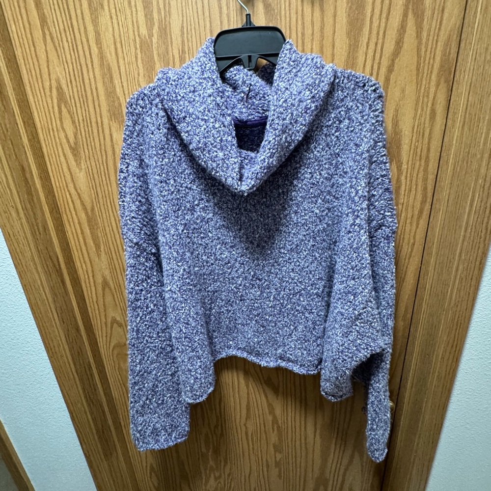 Free People Purple BFF Cowl Neck Sweater Women's Size Large EUC.